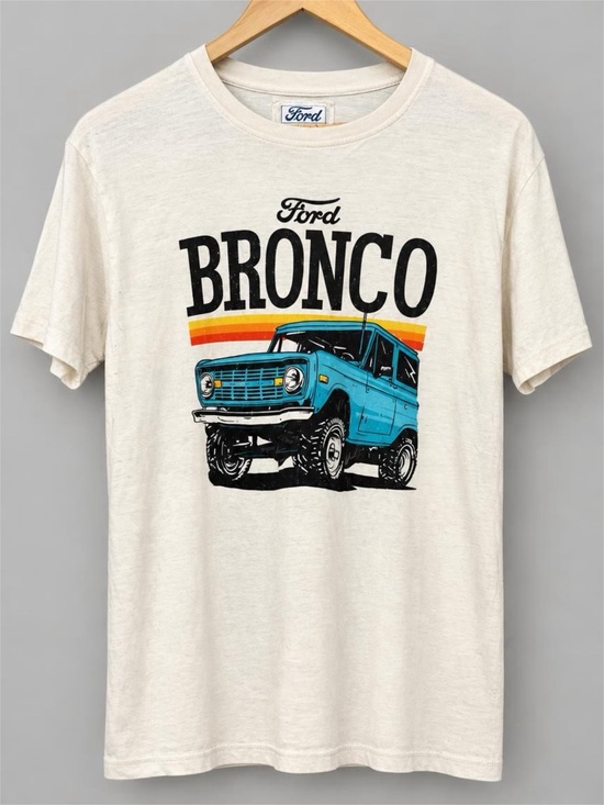 Ford Other - NWOT Ford Bronco Men's Retro Graphic Tee - Cream with Blue Print - M